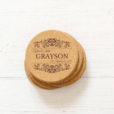 Personalized Thick Cork Coasters -
