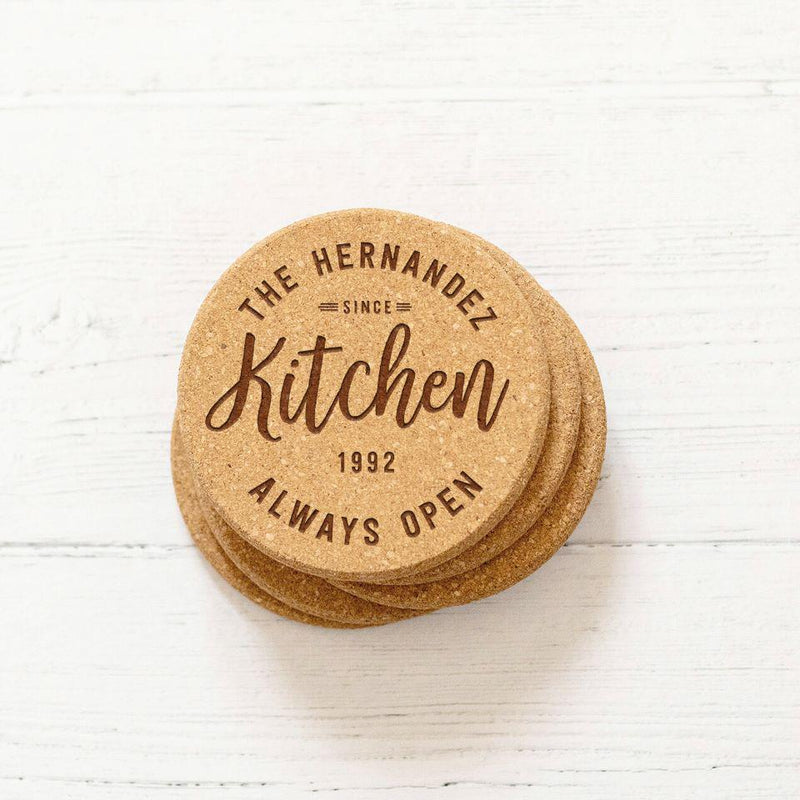 Personalized Thick Cork Coasters -