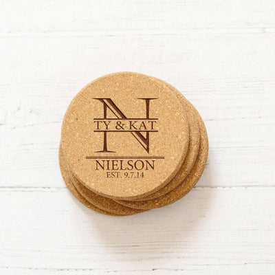 Personalized Thick Cork Coasters -  - Qualtry