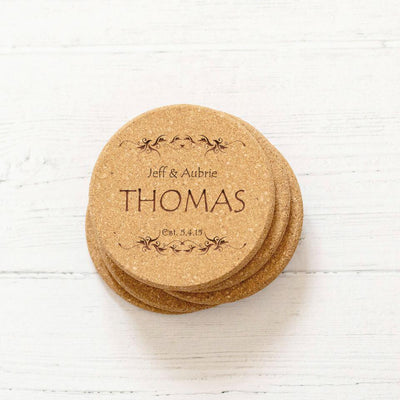 Personalized Thick Cork Coasters -