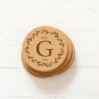 Personalized Thick Cork Coasters -  - Qualtry