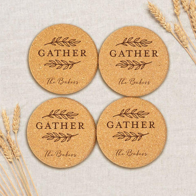 Personalized Fall Cork Coasters -  - Qualtry