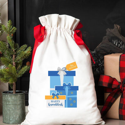 Personalized Hanukkah Drawstring Gift Bags -  - Qualtry
