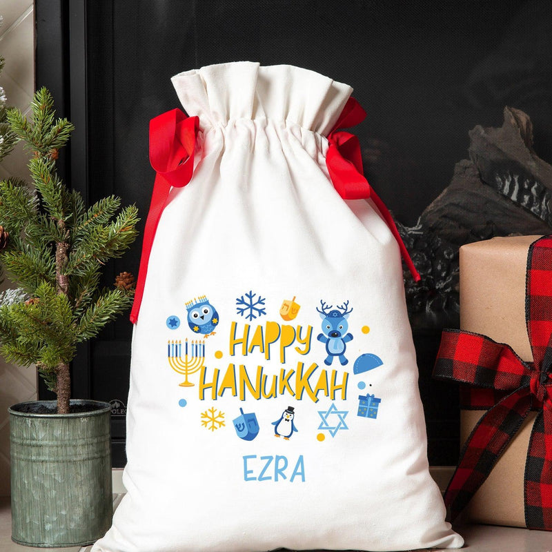 Personalized Hanukkah Drawstring Gift Bags -  - Wingpress Designs