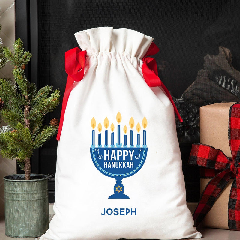 Personalized Hanukkah Drawstring Gift Bags -  - Wingpress Designs