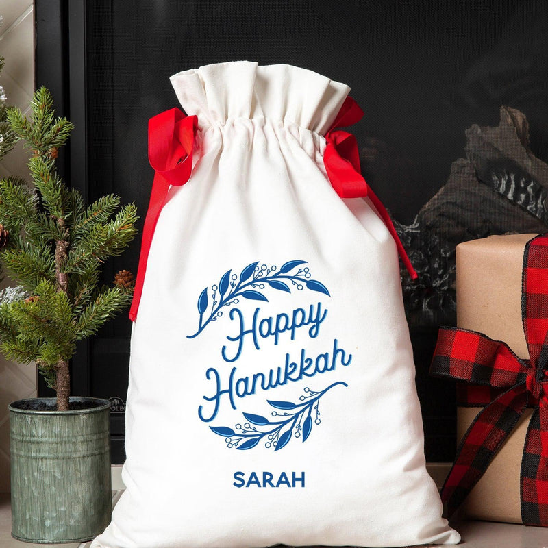 Personalized Hanukkah Drawstring Gift Bags -  - Wingpress Designs
