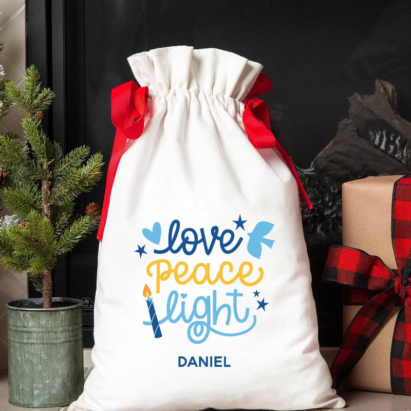 Personalized Hanukkah Drawstring Gift Bags -  - Wingpress Designs