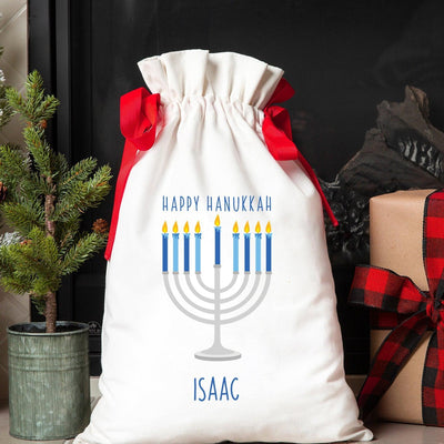 Personalized Hanukkah Drawstring Gift Bags -  - Wingpress Designs