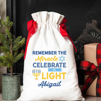 Personalized Hanukkah Drawstring Gift Bags -  - Wingpress Designs
