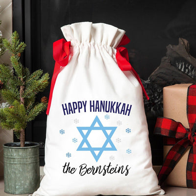 Personalized Hanukkah Drawstring Gift Bags -  - Qualtry