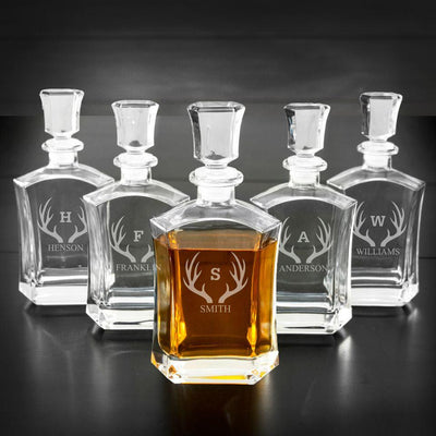 Groomsmen Gift Set of 5 Personalized Whiskey Decanters -  - JDS