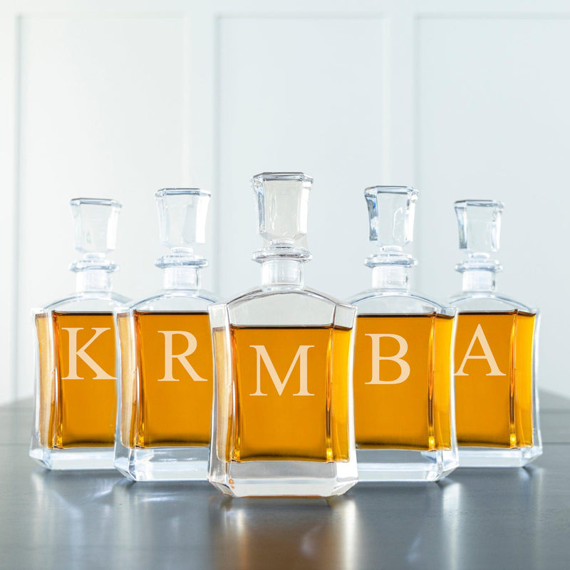 Groomsmen Gift Set of 5 Personalized Whiskey Decanters -  - JDS