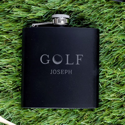 Personalized Black Golf Flasks - Set of 5 - Golf - JDS