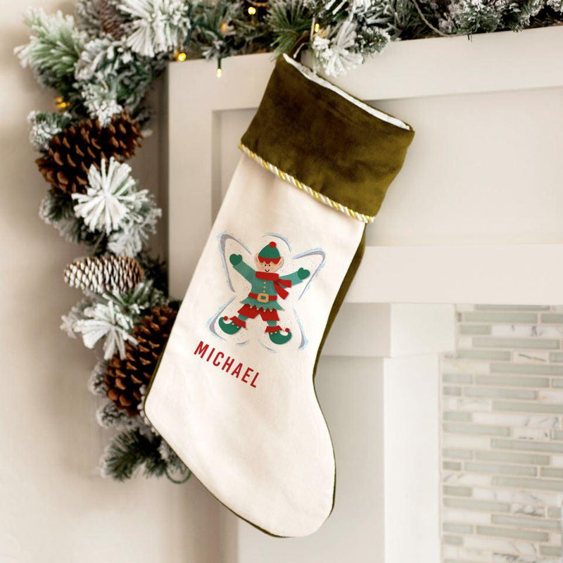 Personalized Merry and Bright Velvet-trimmed Christmas Stockings -  - Qualtry