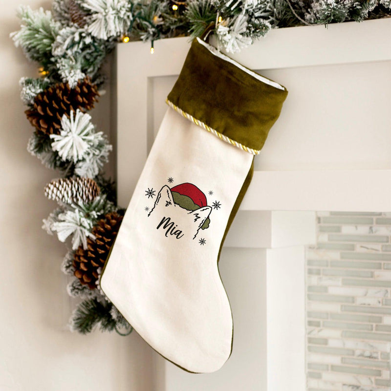 Personalized Christmas Pet Stockings Velvet Trimmed A Gift Personalized