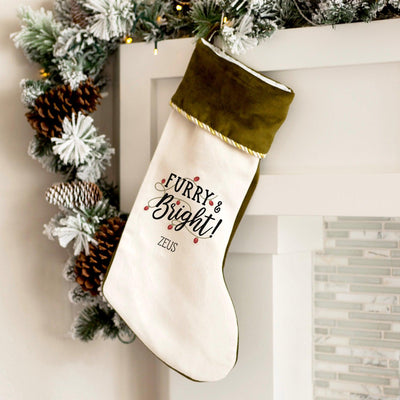 Personalized Christmas Pet Stockings Velvet-Trimmed -  - Qualtry