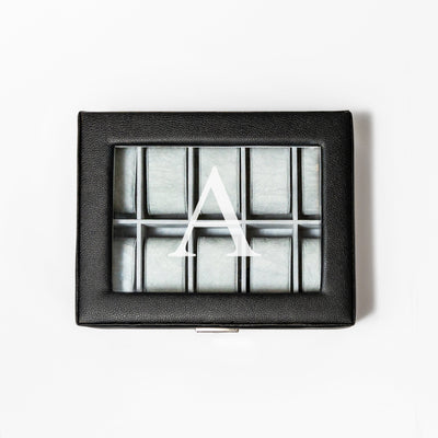 Personalized Black Leather Watch Box -  - JDS