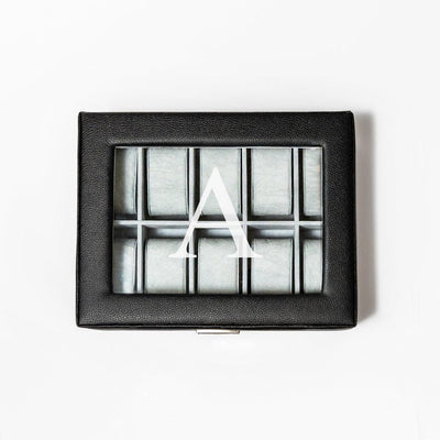 Personalized Black Leather Watch Box -  - JDS