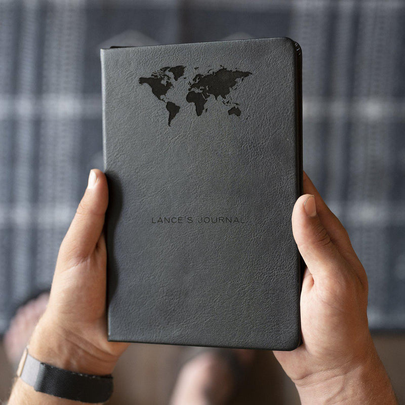 Personalized Black Faux Leather Journals -  - JDS