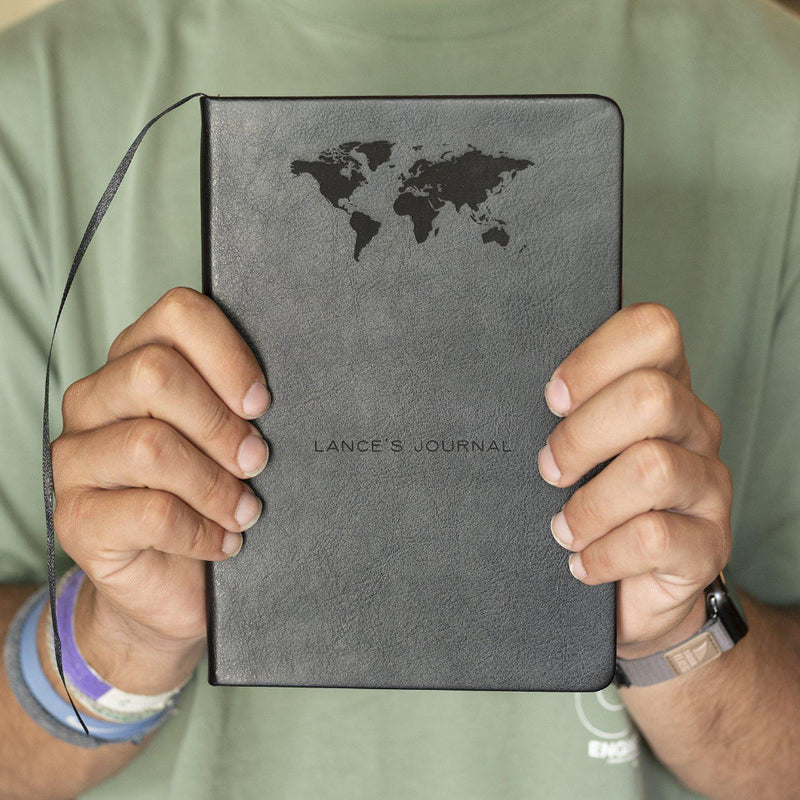 Personalized Black Faux Leather Journals -  - JDS