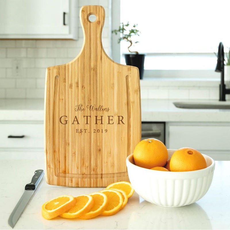 Personalized Large Handled Cutting Board with Juice Grooves - Holiday Collection -  - Qualtry