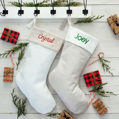 Personalized Embroidered Cotton Stockings with Tassel -  - Qualtry