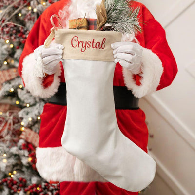 Personalized Embroidered Cotton Stockings with Tassel -  - Qualtry