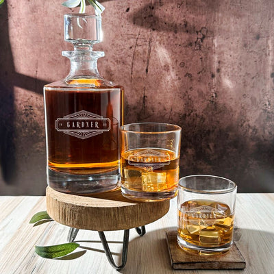 Personalized Lowball Glasses - 2 Glasses -  - Lazerworx