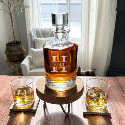 Personalized Kingsport Whiskey Decanter Gift Set - Stamped - JDS