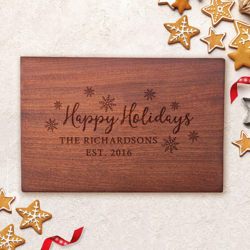 Personalized 10x15 Holiday Mahogany Cutting Boards -  - Qualtry