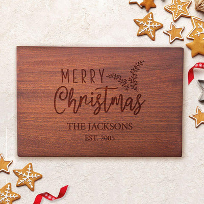 Personalized 10x15 Holiday Mahogany Cutting Boards -  - Qualtry