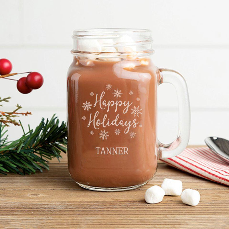 Personalized Christmas Mason Jar Glasses -  - Lazerworx