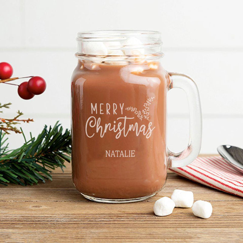 Personalized Christmas Mason Jar Glasses -  - Lazerworx