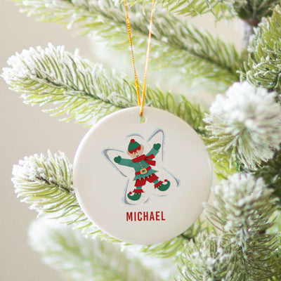 Personalized Kid's Christmas Ceramic Ornament -  - Qualtry