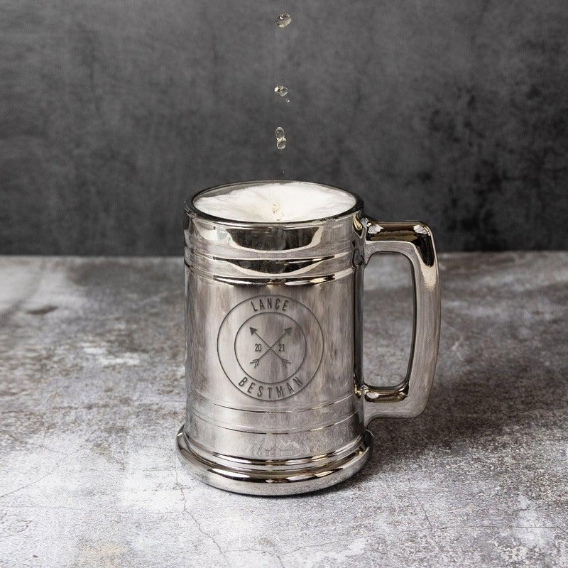 Personalized Best Man Metallic Beer Mug -  - JDS