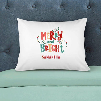 Personalized Kids' Merry and Bright Christmas Pillowcases -  - Qualtry