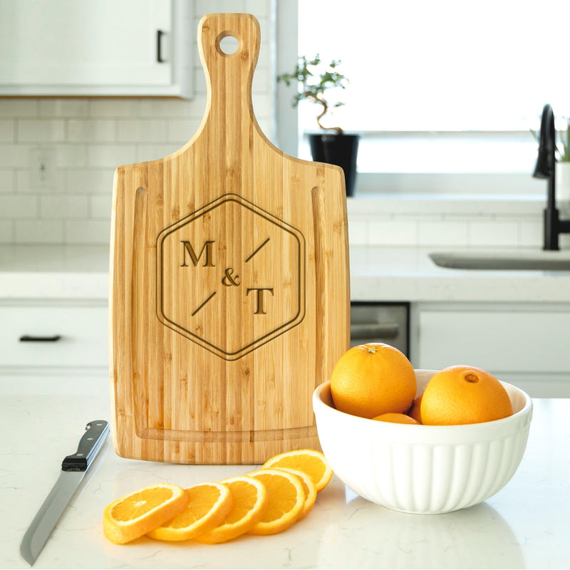 Personalized Large Handled Cutting Board - Initials -  - Qualtry