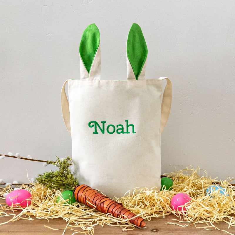 Personalized Kids Bunny Tote Bags - Green - Qualtry