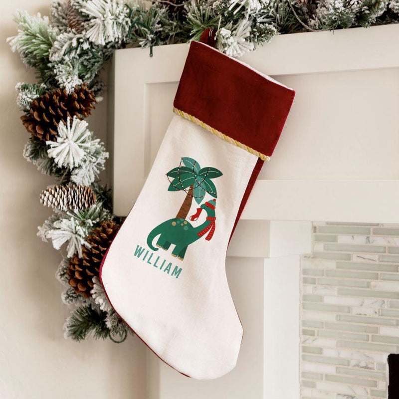 Personalized Merry and Bright Velvet-trimmed Christmas Stockings -  - Qualtry