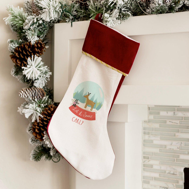Personalized Girls Christmas Stockings Velvet-trimmed -  - Qualtry