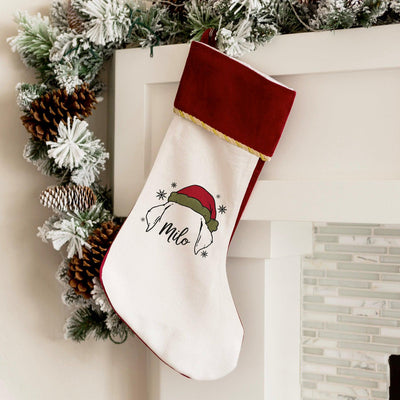 Personalized Christmas Pet Stockings Velvet-Trimmed -  - Qualtry