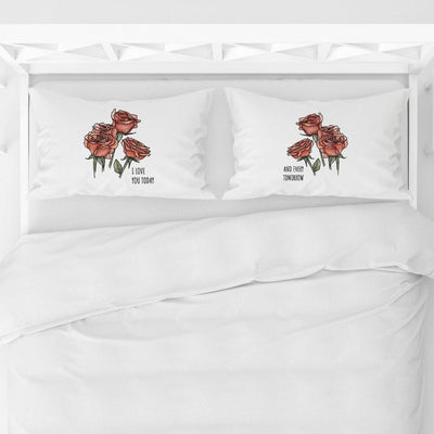 Romantic Couples Pillowcases Set - I Love You Today and Every Tomorrow - Qualtry