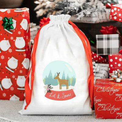 Personalized Drawstring Santa Gift Bags for Girls -  - Qualtry