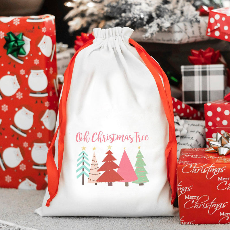 Personalized Drawstring Santa Gift Bags for Girls -  - Qualtry
