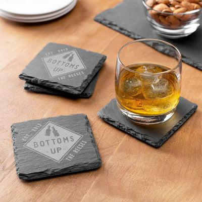 Personalized Man Cave Slate Coasters - Set of 2 -  - Lazerworx