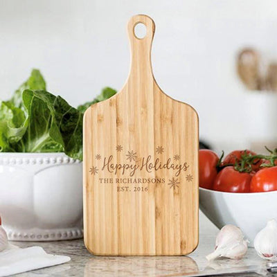 Personalized Holiday Small Handled Serving Boards -  - Qualtry