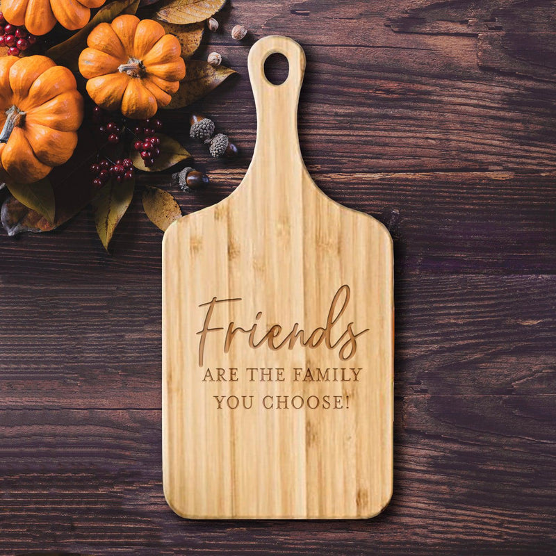 Personalized Friendsgiving Handled Bamboo Cutting Boards -