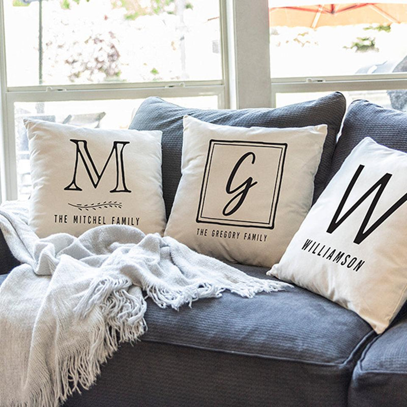 Monogram Throw Pillow Covers Gifts with Name