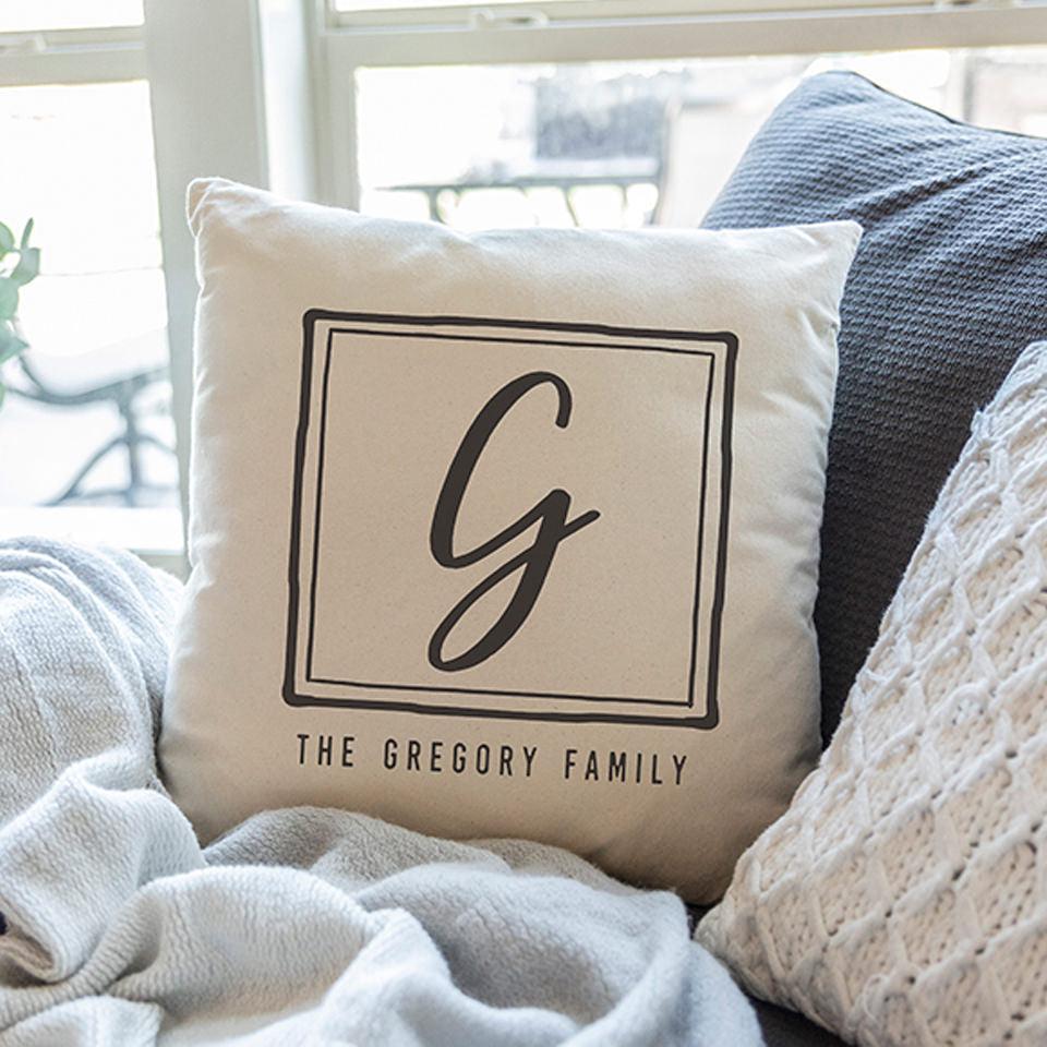 Monogram throw pillow cover shop