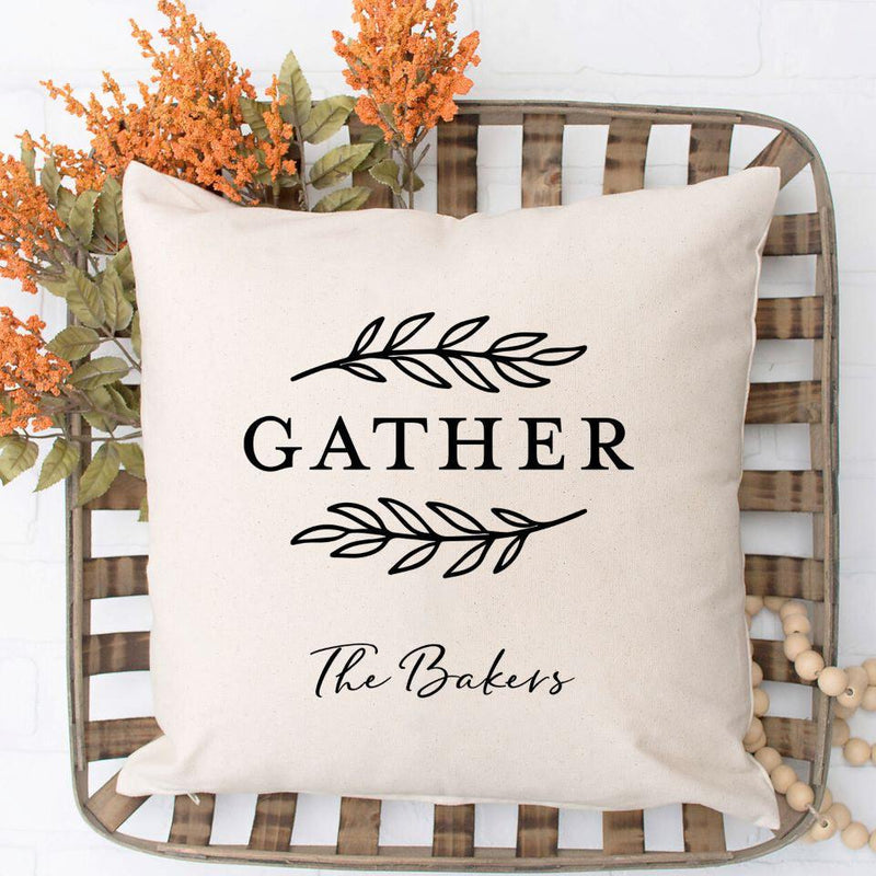 Personalized Gather Fall Throw Pillow Covers - - Wingpress Designs